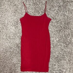 Ambiance Red Spaghetti-Strap Slip Dress